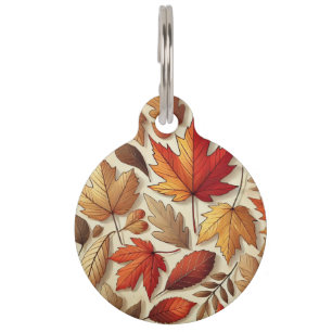 classic Autumn leaves Pet ID Tag