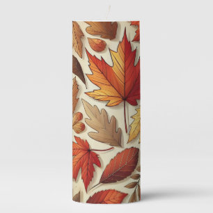 classic Autumn leaves Pillar Candle
