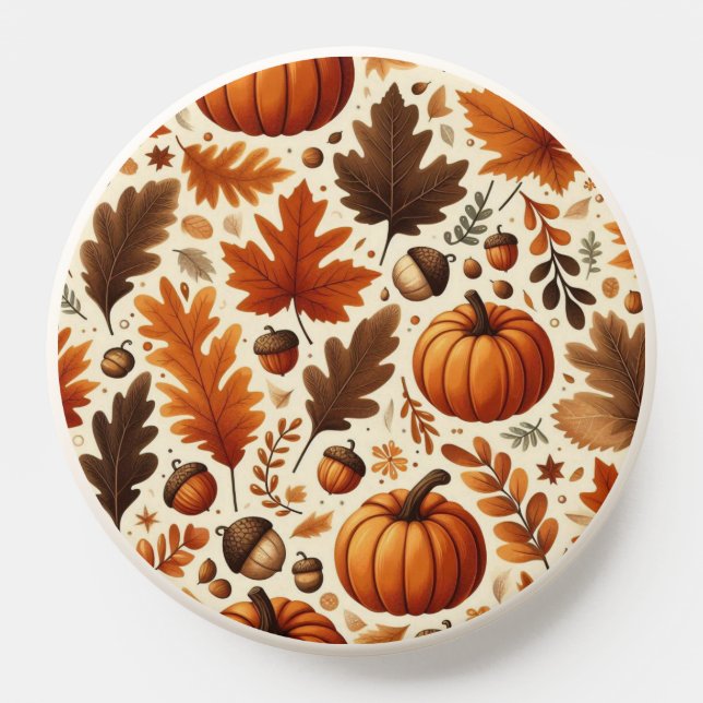 classic Autumn leaves, pumpkin, and acorn PopSocket (Popsocket)