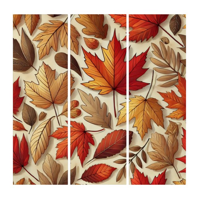 classic Autumn leaves Triptych (Front)