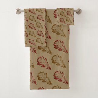 Classic Autumn Oak Leaves Bath Towel Set