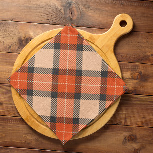 Classic Autumn Pumpkin Orange Brown Tartan Pattern Cloth Placemat