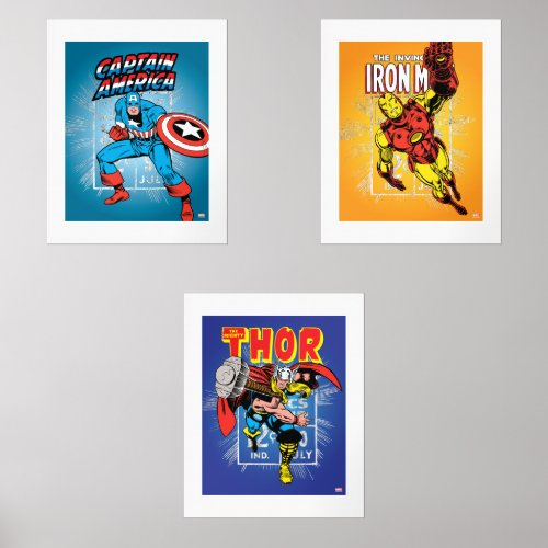 Classic Avengers Retro Price Graphic Wall Art Sets