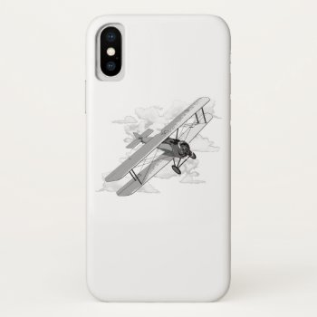 Classic Aviation Biplane Iphone X Case by packratgraphics at Zazzle