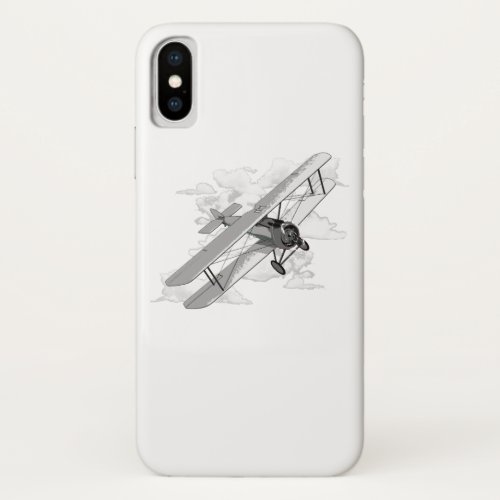 Classic Aviation Biplane iPhone X Case