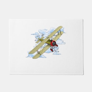 Classic Aviation Biplane Doormat by packratgraphics at Zazzle