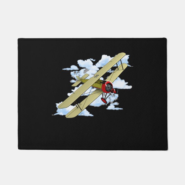 Classic Aviation Biplane Doormat (Front)