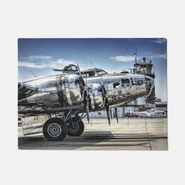 Classic b-17 wwii bomber doormat (Front)