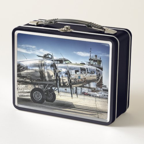 Classic b_17 wwii bomber metal lunch box
