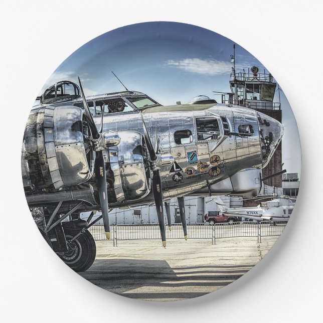 Classic b-17 wwii bomber paper plates (Front)