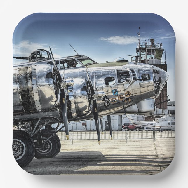 Classic b-17 wwii bomber paper plates (Front)