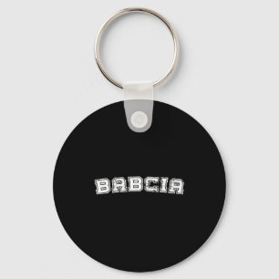 Classic babcia varsity college style graphic keychain