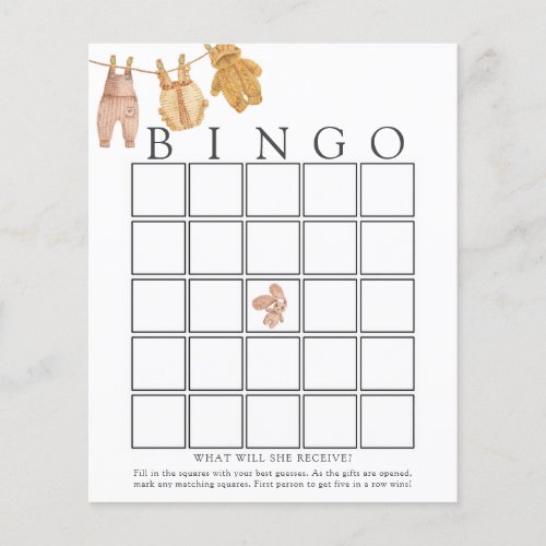 Classic Baby Bingo Game Card