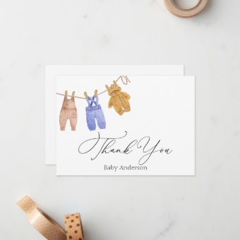 Classic Baby Boy Thank You Note Card | Zazzle