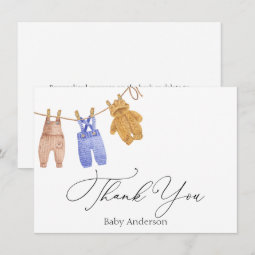 Classic Baby Boy Thank You Note Card | Zazzle