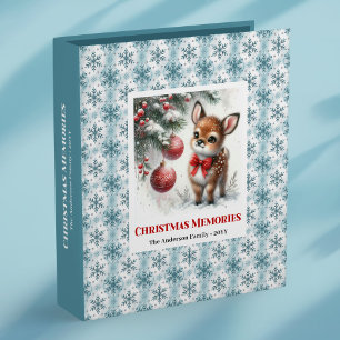 Classic baby deer snowy forest kids 3 ring binder