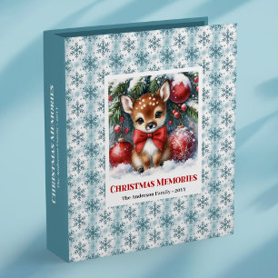 Classic baby deer winter scene kids ring binder