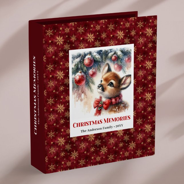 Classic baby fawn winter scene Christmas ring bind 3 Ring Binder (Classic baby fawn winter scene Christmas ring binder

)