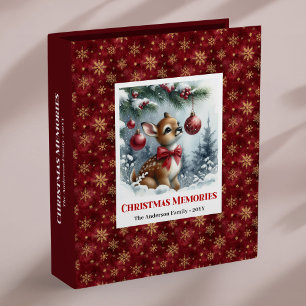 Classic Baby Fawn Winter Scene Custom Christmas 3 Ring Binder