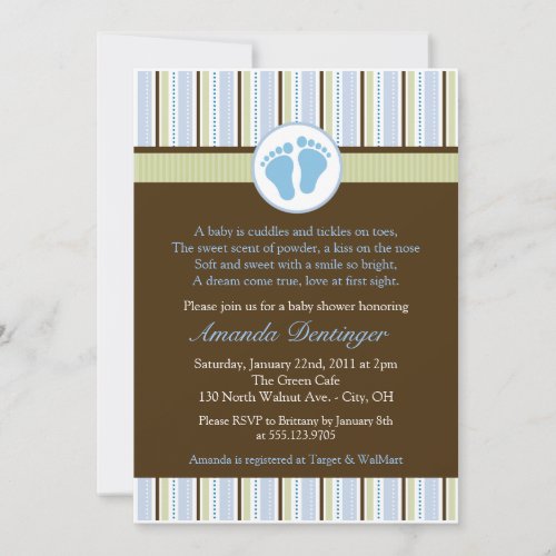 Classic Baby Feet Baby Shower Invitation