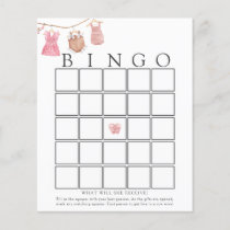 Classic Baby Girl Baby Bingo Game Card