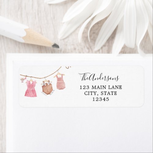 Classic Baby Girl Return Address Label