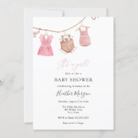 Classic Baby Girl Shower Invitation