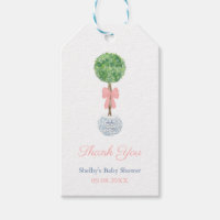 Classic Baby Girl Shower Party Thank You Gift Tags