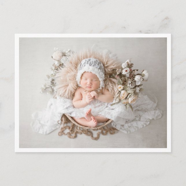 Classic Baby Photo Picture Birth Announcement Postcard (Front)