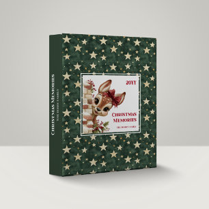Classic Baby Reindeer Cute Watercolor Ring Binder
