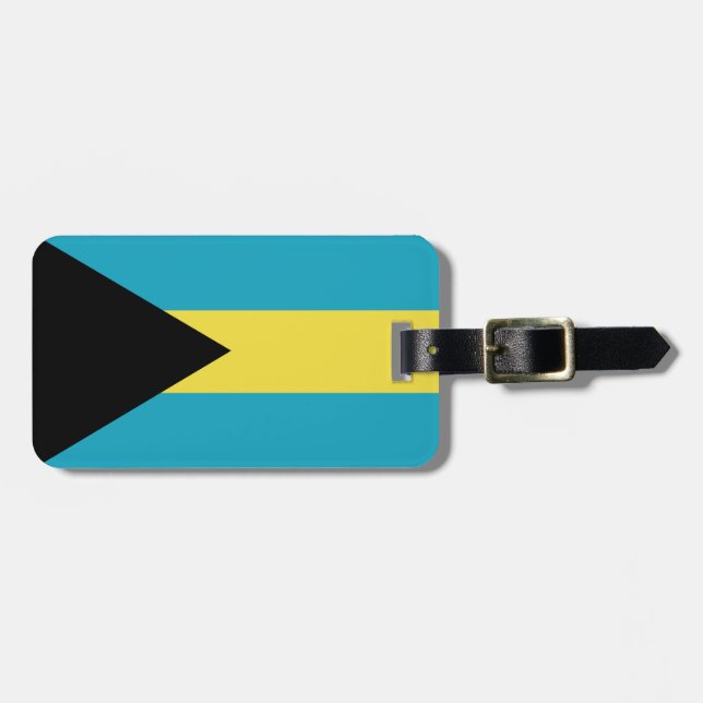 Classic Bahamian Flag Luggage Tag (Front Horizontal)