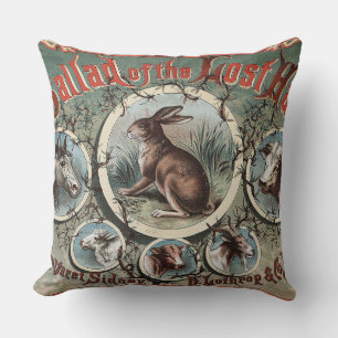 Classic Ballad of the Lost Hare Throw Pillow