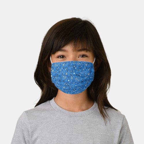 Classic Bandana Blue Paisley Kids Cloth Face Mask