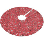 Classic Bandana Red Paisley Brushed Polyester Tree Skirt
