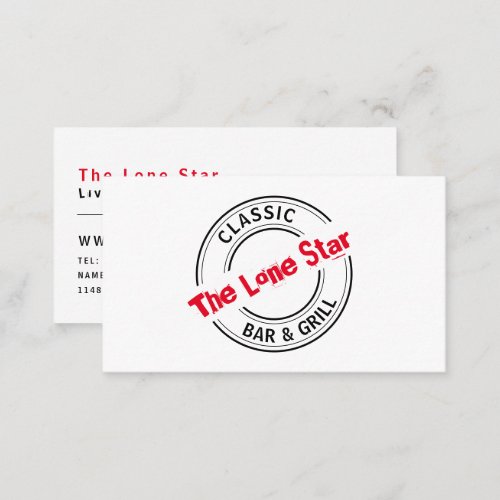 Classic Bar  Grill Logo PubBrewery Business Card