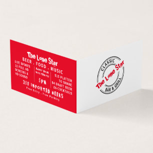 Classic Bar & Grill Logo, Pub/Brewery, Detailed Business Card