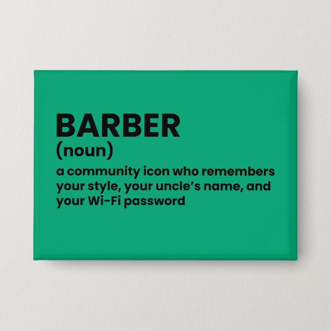 Classic Barber Definition Button (Front)