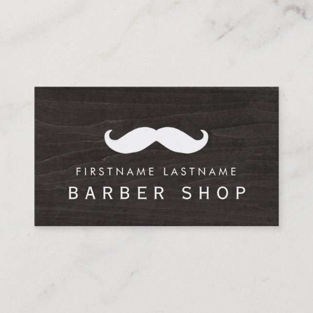 Classic Barber Moustache Business Card (Front)