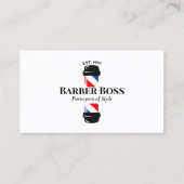 Classic Barber Pole Barbershop Business Card (Front)