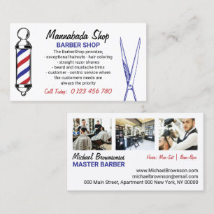 Classic Barber Shop Hair Salon Business Card