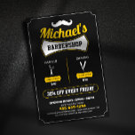 Classic Barbershop Hair Cut Shaving Barber Shop Flyer<br><div class="desc">Give your barbershop a classic and professional look with this eye-catching customizable flyer template! This design features a timeless black and yellow color scheme with clear, concise service and pricing information. Perfect for attracting new customers and boosting your brand. Easily personalize this flyer with your: Barbershop name. Service pricing. Special...</div>