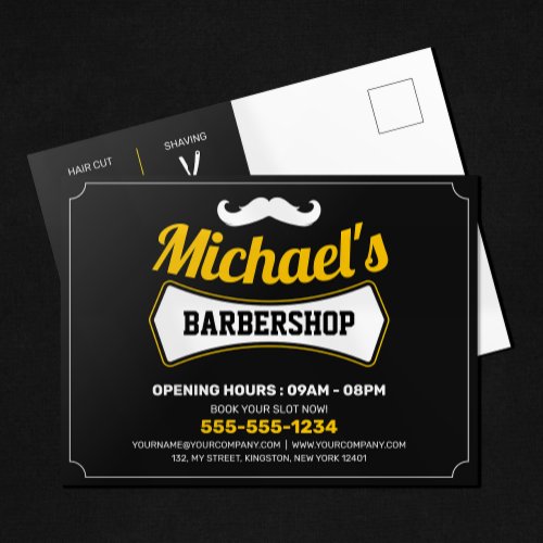 Classic Barbershop Hair Cut Shaving Barber Shop Postcard