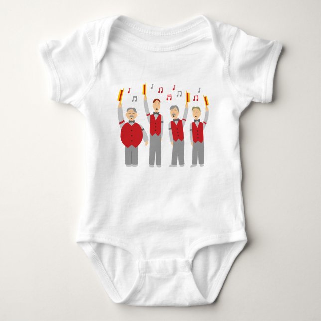 Classic Barbershop Quartet Baby Bodysuit (Front)