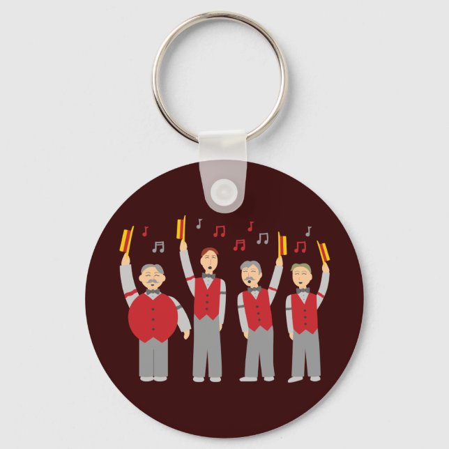Classic Barbershop Quartet Keychain (Front)