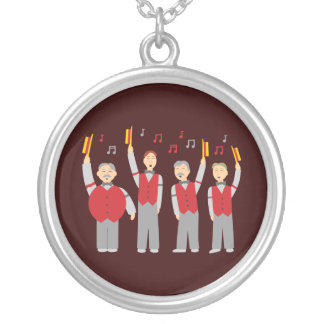 Classic Barbershop Quartet Silver Plated Necklace