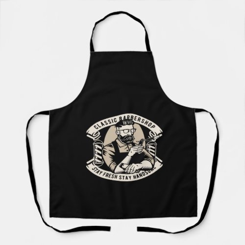 classic barbershop stay fresh stay handsome apron