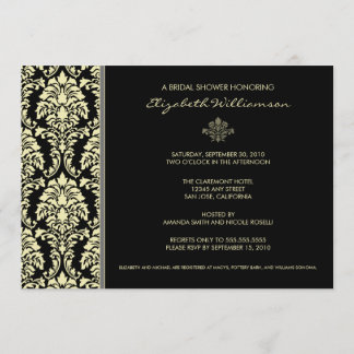 Classic Baroque Bridal Shower Invitation (ebony)