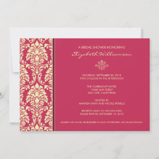 Classic Baroque Bridal Shower Invitation (fuschia)