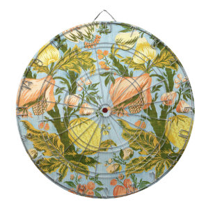 Classic Baroque Floral Fruit Damask Textile Dart Board