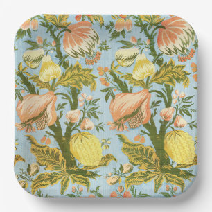 Classic Baroque Floral Fruit Damask Textile Paper Plates
